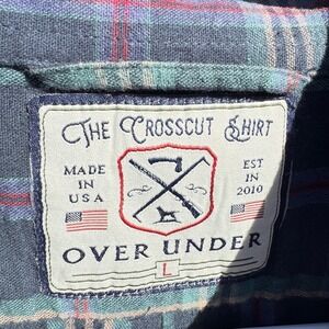 VTG OVER UNDER Mens Plaid  Button Up Shirt Made in USA Sz L grandpacore  Grunge